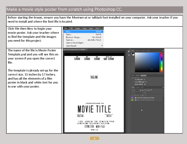 Lesson 30: Photoshop CC Lesson: Design a film poster - a step-by-step no prep lesson
