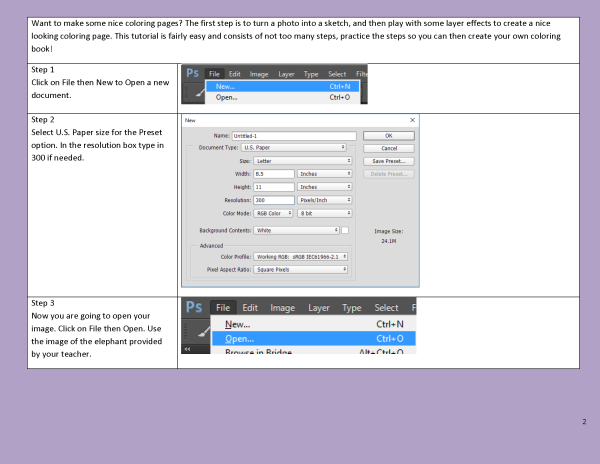 Lesson 11: Coloring book with Adobe Photoshop CC