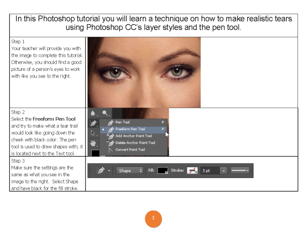Lesson 14: Add realistic tears on a face using Photoshop CC