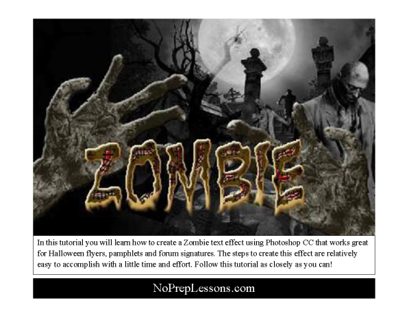 Lesson 17: Zombie style text effect with Photoshop CC -graphic design lesson