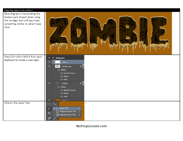 Lesson 17: Zombie style text effect with Photoshop CC -graphic design lesson