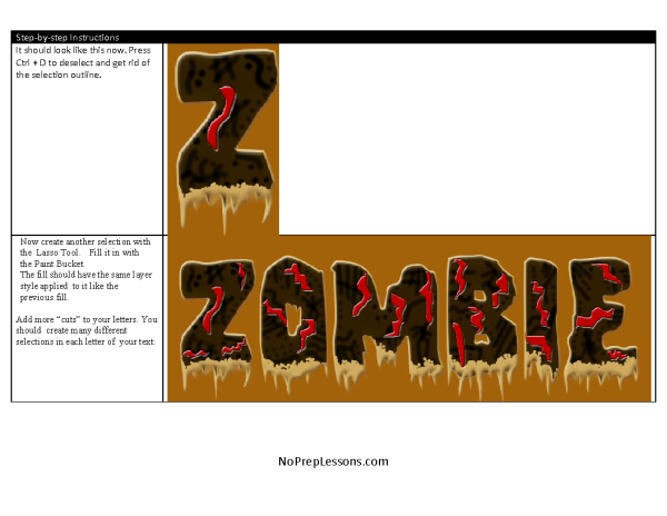 Lesson 17: Zombie style text effect with Photoshop CC -graphic design lesson