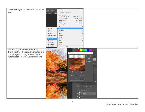 Lesson 07: Create a water reflection using Photoshop CC - graphic design lesson