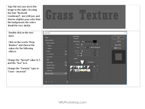 Lesson 23: Textured Grass Text Effect with Photoshop CC - no prep