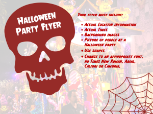 Create a Halloween Party Flyer - generic Word processing lesson handout