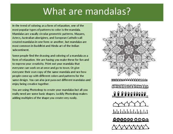 Lesson 09 Photoshop CC Lesson:Design a mandala - a step-by-step no prep lesson